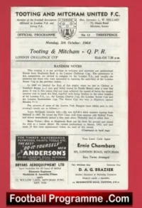 Tooting Mitcham v QPR 1964 – London Challenge Cup
