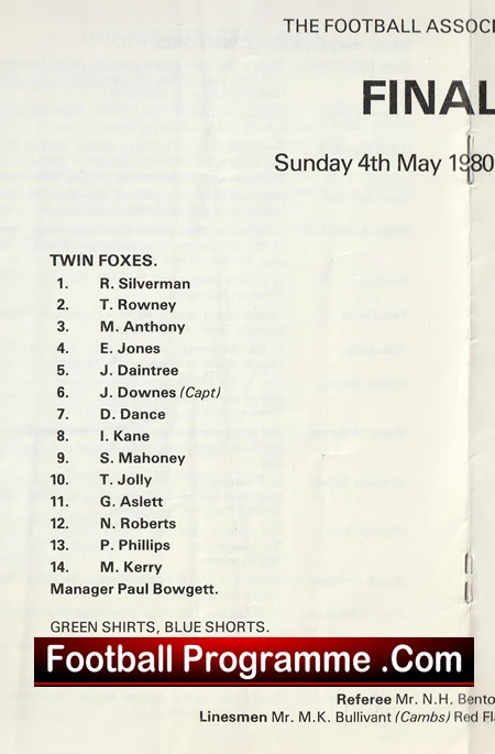 Twin Foxes v Fantail 1980 - Sunday Cup Final at Letchworth FC - Image 3