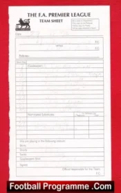 Manchester United v Leicester City 1996 – Referee Team Sheet