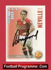Manchester United Gary Neville Autographed Signed Football Card Man Utd