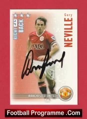 Manchester United Gary Neville Autographed Signed Football Card Man Utd