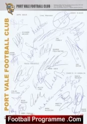 Port Vale Football Club Multi Autographed Signed Team 2008 2009