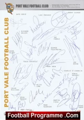 Port Vale Football Club Multi Autographed Signed Team 2008 2009