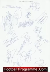 Port Vale Football Club Multi Autographed Signed Team 1998 1999