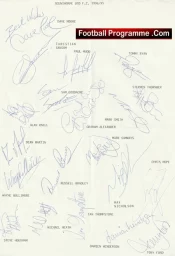 Scunthorpe United Football Club Multi Autographed Signed Team 1994 1995
