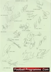 Scunthorpe United Football Club Multi Autographed Signed Team 1993