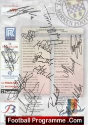 St Mirren Football Club Multi Autographed Signed Team 2008