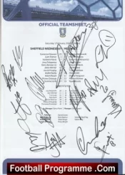 Sheffield Wednesday Football Club Multi Autographed Signed Team 2020