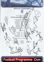 Sheffield Wednesday Football Club Multi Autographed Signed Team 2020