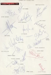 Swindon Town Football Club Multi Autographed Signed Team 1988 1989