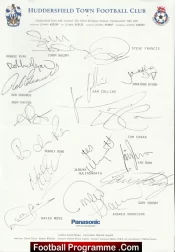 Huddersfield Town Football Club Multi Autographed Signed Team 1993 1994