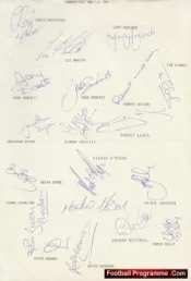 Huddersfield Town Football Club Multi Autographed Signed Team 1991