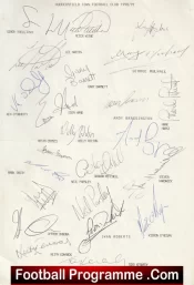 Huddersfield Town Football Club Multi Autographed Signed Team 1990 1991