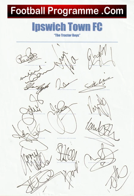Ipswich Town Football Club Multi Autographed Signed Team 2004 2005 - Image 2
