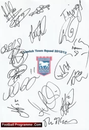 Ipswich Town Football Club Multi Autographed Signed Team 2012 2013