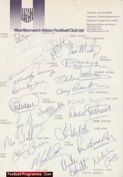 West Bromwich Albion Football Club Multi Autographed Signed Team 1982 1983