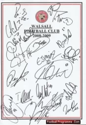 Walsall Football Club Multi Autographed Signed Team 2008 2009