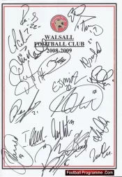 Walsall Football Club Multi Autographed Signed Team 2008 2009
