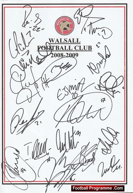 Walsall Football Club Multi Autographed Signed Team 2008 2009 - Image 2