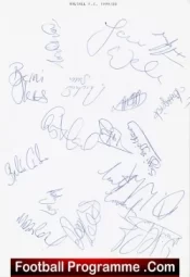 Walsall Football Club Multi Autographed Signed Team 1999 2000