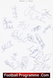Walsall Football Club Multi Autographed Signed Team 1999 2000