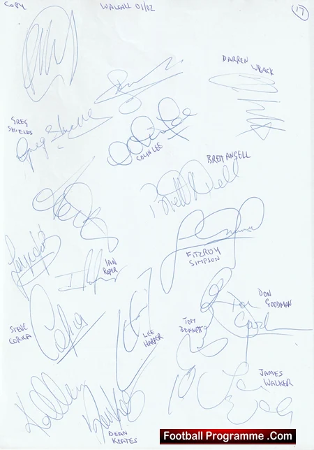 Walsall Football Club Multi Autographed Signed Team 2001 2002 - Image 3
