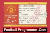 Manchester United v Leeds United 2003 – Match Ticket