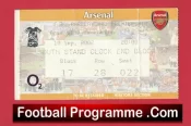 Arsenal v Manchester United 2002 – Football Match Ticket