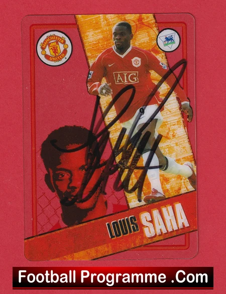 Manchester United Louis Saha Autograph Signed Football Card Man Utd - Image 2