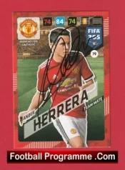Manchester United Ander Herrera Autographed Signed Football Card Man Utd
