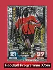 Manchester United Andy Cole Autograph Signed Football Card Man Utd