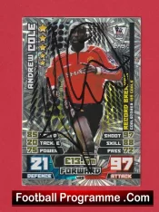 Manchester United Andy Cole Autograph Signed Football Card Man Utd