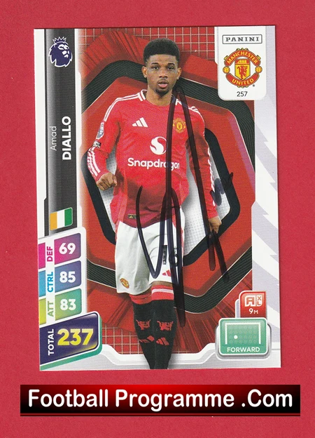 Manchester United Amad Diallo Autographed Signed Football Card Man Utd - Image 2