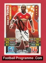 Manchester United Ashley Young Autographed Signed Football Card Man Utd