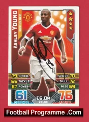 Manchester United Ashley Young Autographed Signed Football Card Man Utd