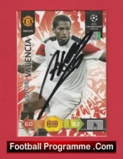 Manchester United Antonio Valencia Autographed Signed Football Card Man Utd