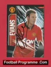 Manchester United Jonny Evans Autograph Signed Football Card Man Utd