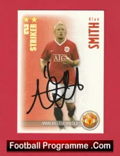 Manchester United Alan Smith Autograph Signed Football Card Man Utd