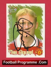 Manchester United David May Autographed Signed Football Card Man Utd