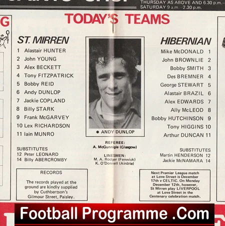 St Mirren v Hibernian Hibs 1977 - Alex Ferguson Manager - Image 4