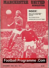 Manchester United Newsletter Issue 1 1968 – Signed Willie Morgan