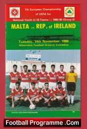 Malta v Ireland 1989 – European Youth Championships