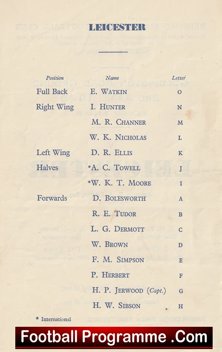 Bedford Rugby v Leicester 1948 - Old Rugby Programmes - Image 3