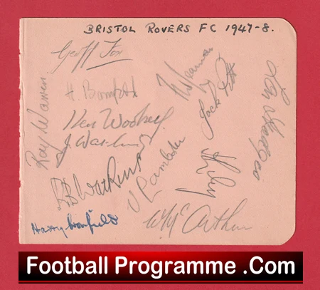 Bristol Rovers Football Club Multi Autographed Signed 1947 1948 - Image 2
