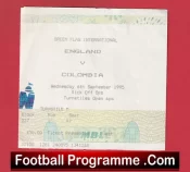England v Columbia 1995 – Football Ticket