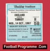 England v Turkey 1987 – Football Ticket