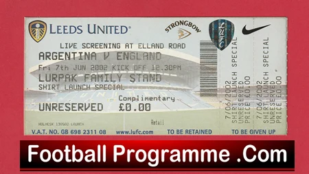 Argentina v England 2007 - Football Ticket Elland Road Leeds - Image 2