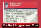 England v Denmark 2003 – Football Ticket Man Utd