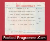 England v Germany 1989 – Ticket Schoolboys RYAN GIGGS