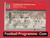 England v Uruguay 2006 – Football Ticket at Liverpool